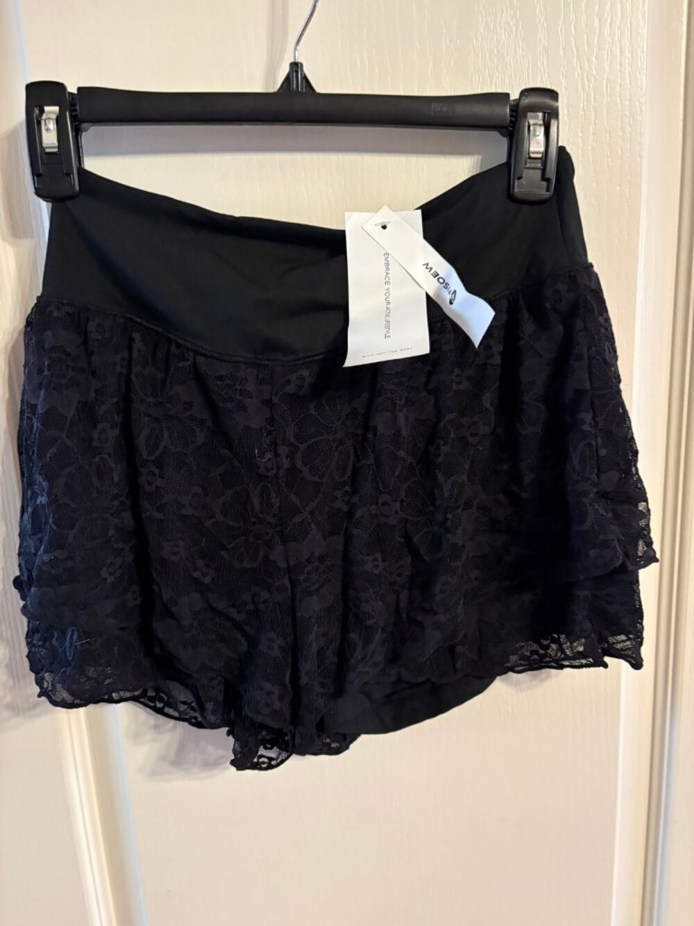 Fisoew Black Lace Shorts S NWT